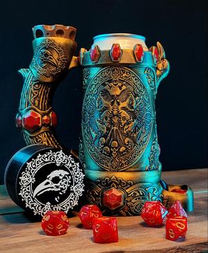 12oz Crow Queen  Can Cozy Dice Towers