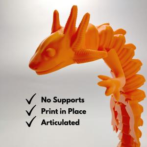 ARTICULATED AXOLOTL - PRINT IN PLACE - NO SUPPORTS