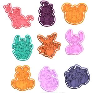 Halloween cartoons characters cookie cutter set of 9
