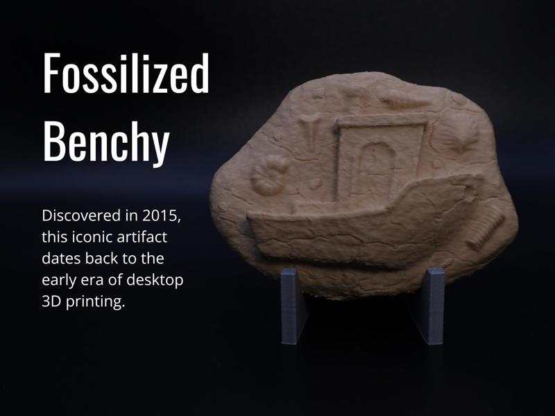 Fossilized Benchy with Display Stand