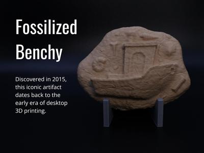 Fossilized Benchy with Display Stand