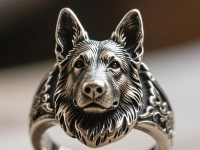 German Shepherd Ring Dog Ring Animal Ring
