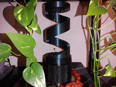 Spiral rainfall sculpture