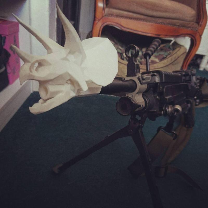 Low Poly Triceratops Skull Flash Hider