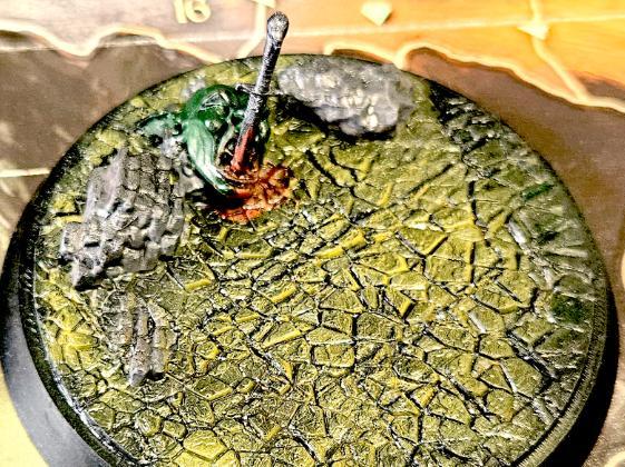 Diorama Base with Fallen Goblin
