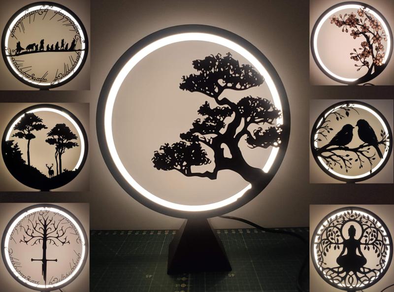 Ring Lamp with replaceable panels
