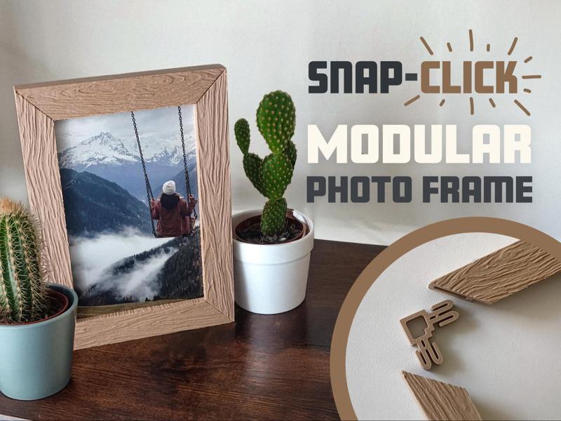 Snap-Click Photo Frame - Rustic Woodgrain