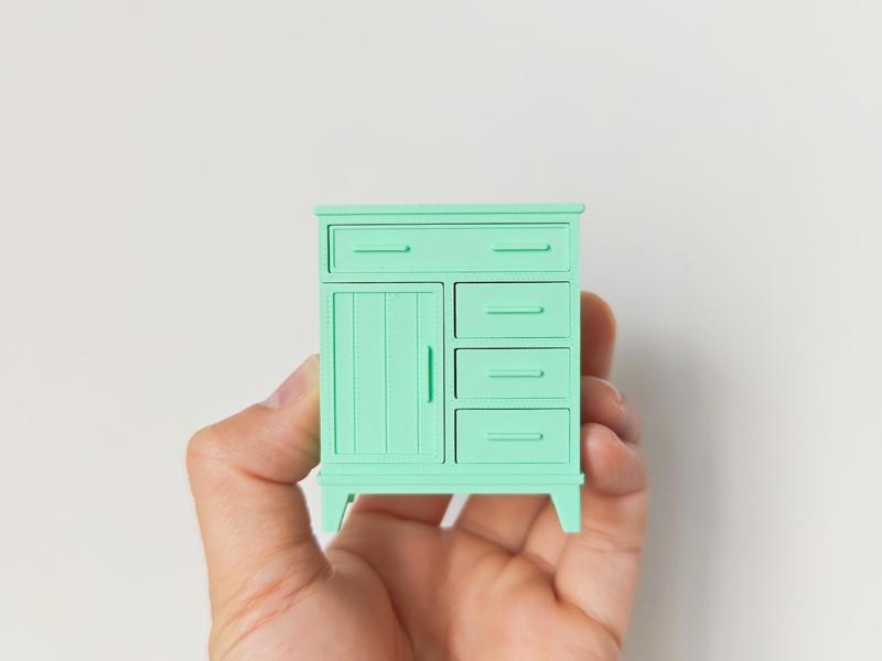 1:12 Miniature Storage Cabinet Balcony Bedroom Storage Cabinet