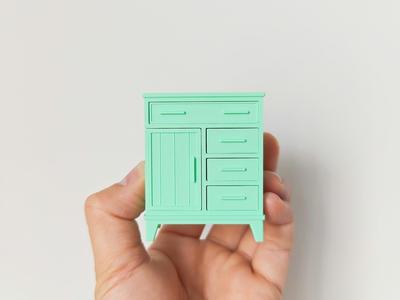 1:12 Miniature Storage Cabinet Balcony Bedroom Storage Cabinet