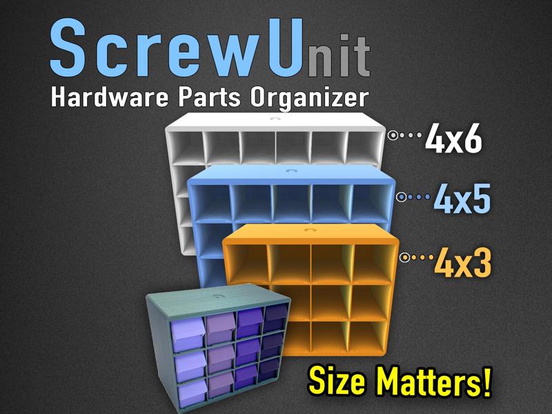 Screw Unit Hardware Organizer Storage - 3 sizes