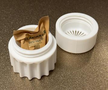Silica gel bead drying box for insertion into Bambu Lab filament spools