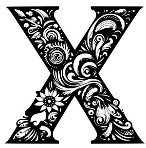 Letter X in flowers