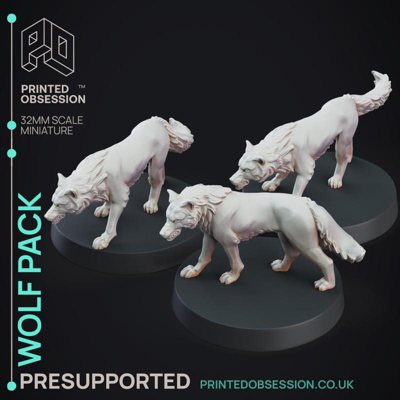 Wolf Pack - 3 models - PRESUPPORTED - 32mm scale