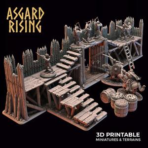 Fortified Village - Large Palisade /Modular/ /Terrain/ /Pre-supported/