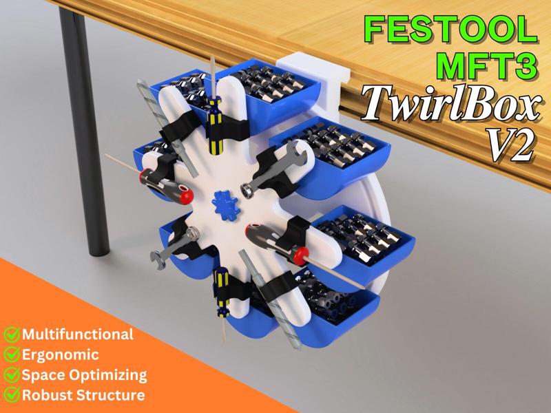 MFT 3 TwirlBox - Ergonomic & Space-Smart MultiPurpose Tool Box