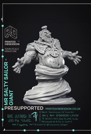 Salty Sailor Taffy - Giant Boss - PRESUPPORTED - Illustrated and Stats - 32mm scale