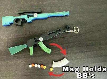 AK47 Keychain FUNCTIONAL BB Blaster Gun