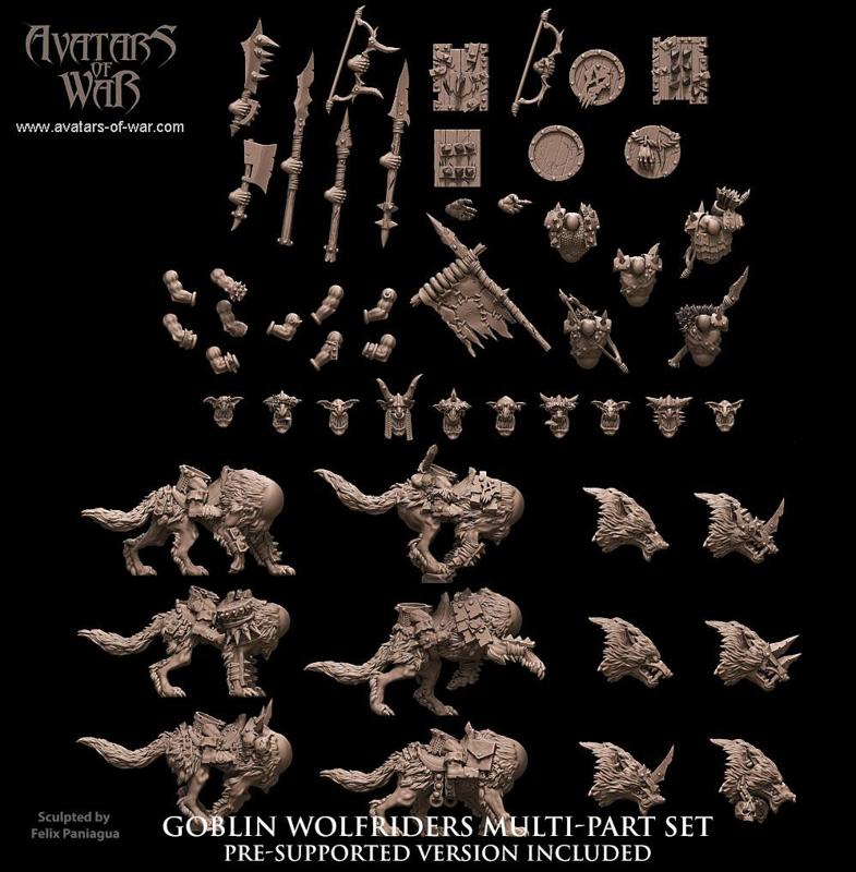 Goblin Wolfriders multi-part regiment
