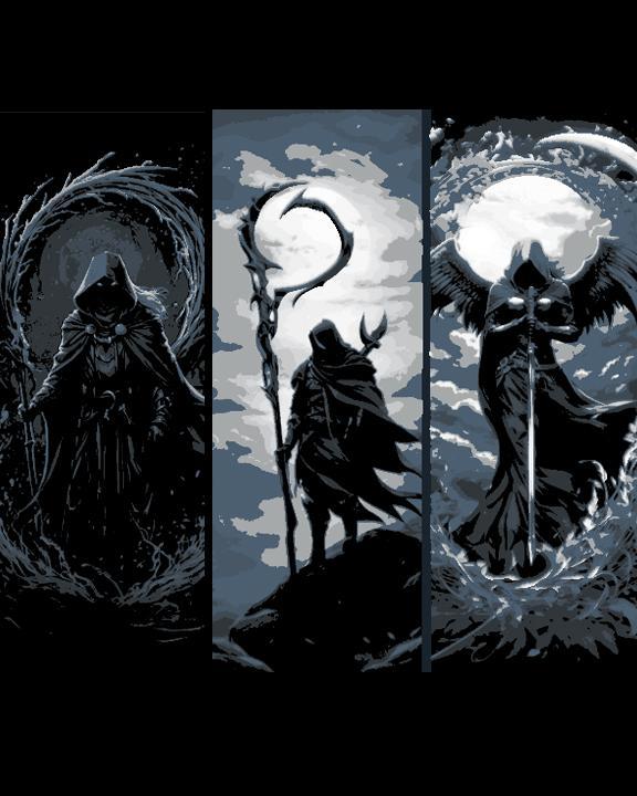 Fantasy depictions of Death or the Grim Reaper - Set of 3 Bookmarks