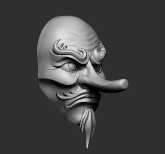 Tengu Mask Pendant Magnet  Oni Mask Samurai Mask