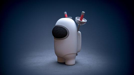 Figure among us fencer easy print 3D model