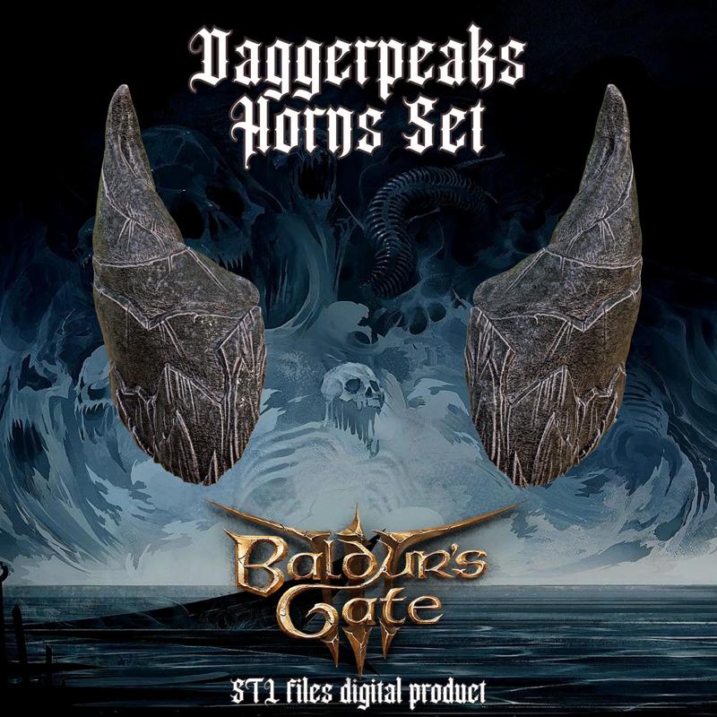 Fantasy Daggerpeaks Horns Set Baldurs Gate 3