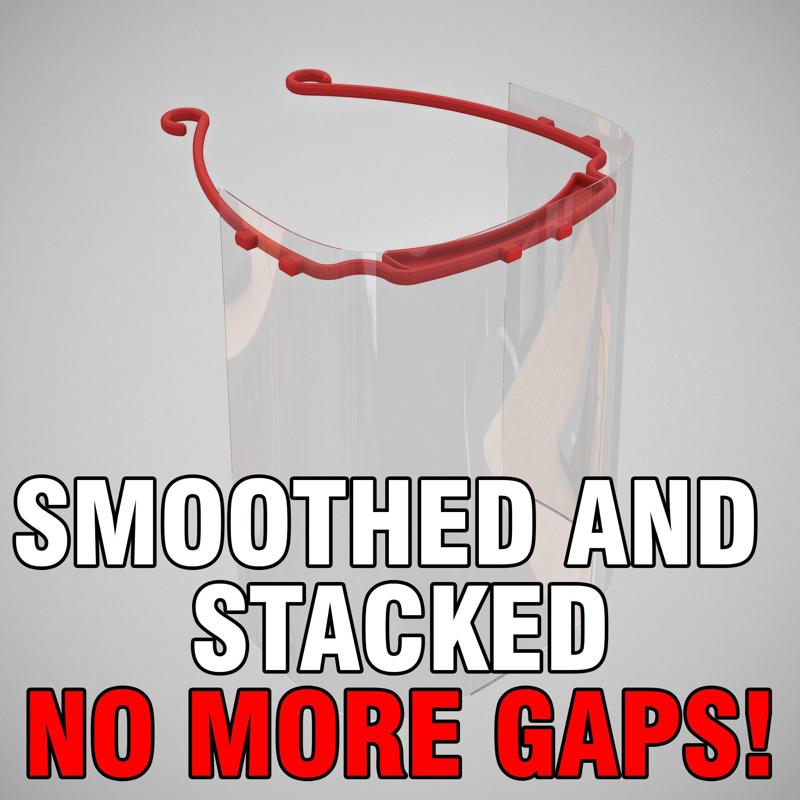 Smoothed and Stackable V4 (NO GAPS) - More Comfortable Version of Protective Visor by 3DVerkstan