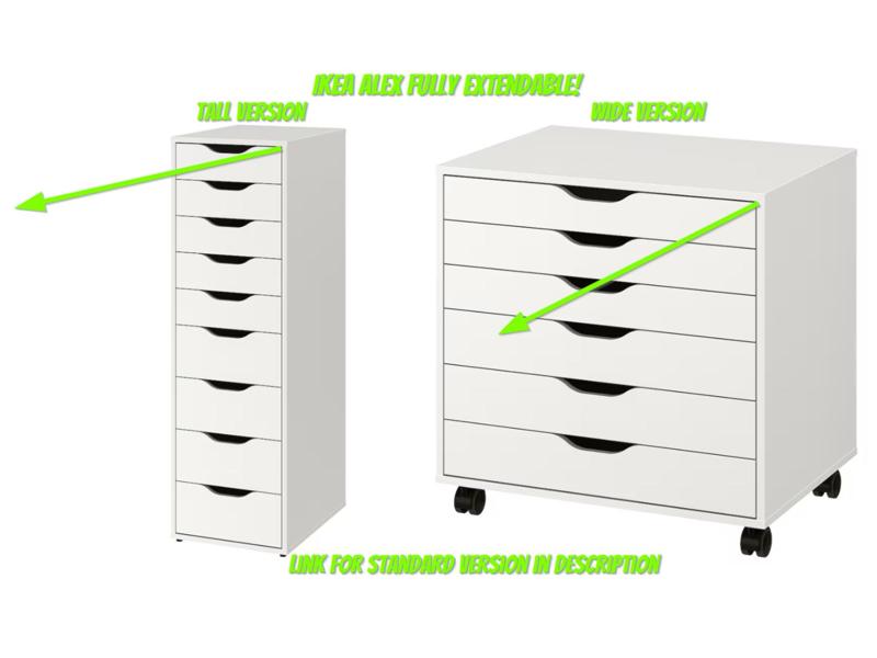 Ikea Alex full extension mod TALL AND WIDE VERSION