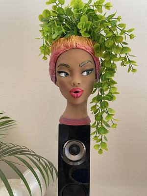 AFRICAN WOMAN PLANTER/BOWL