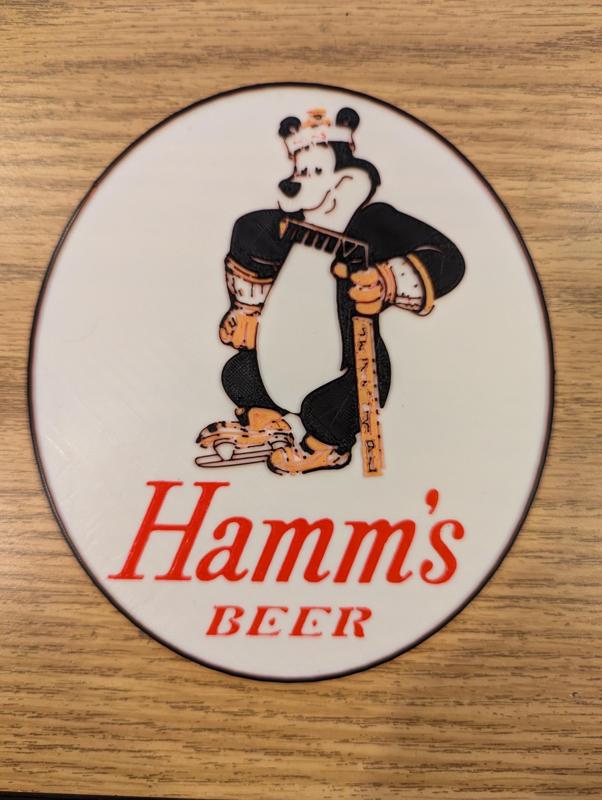 Hamm's Beer Hockey Bear beer sign