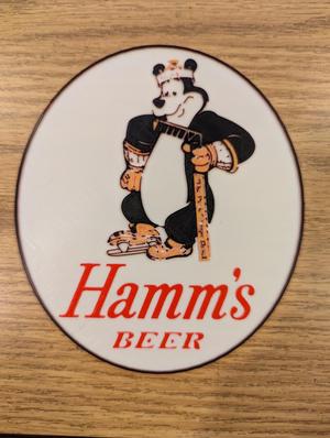 Hamm's Beer Hockey Bear beer sign
