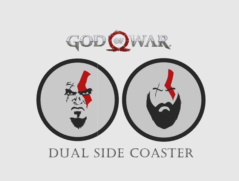 Kratos God of War Dual-Side Coaster