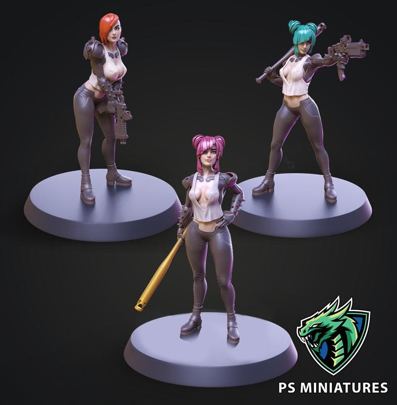 Cyberpunk Scrapper Girl Bundle