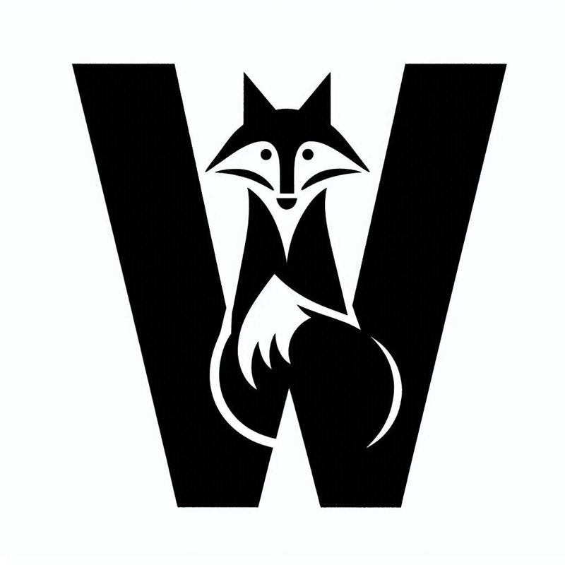 Fox alphabet: Letter W (version 4)