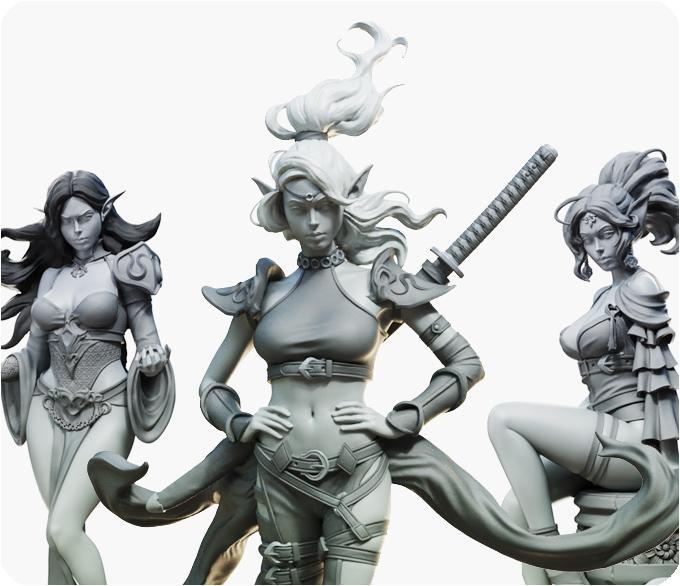 'Nightshade Sisters' by Female Miniatures