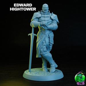 Edward Hightower holding a magic item (helmet)