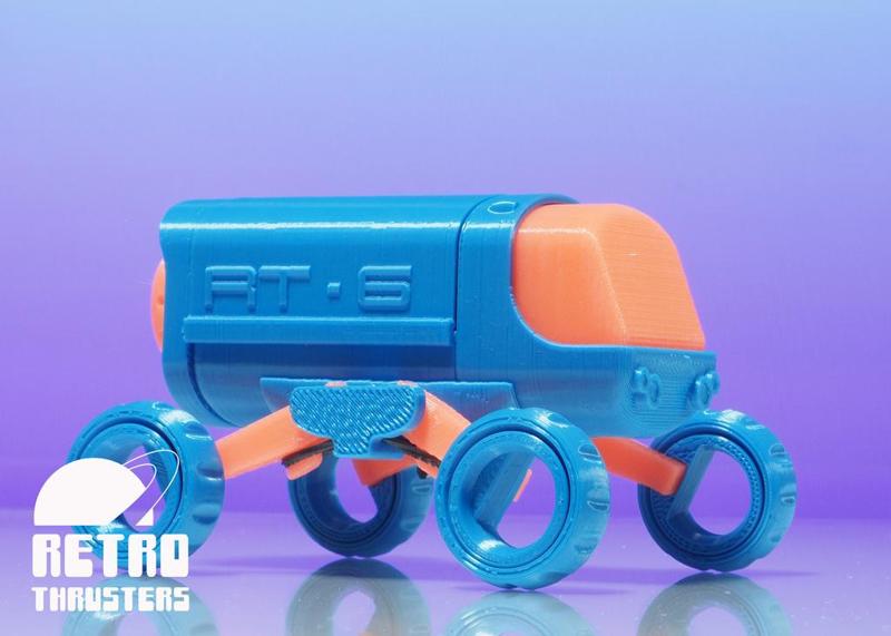 Retro Thrusters RT6 - Sci-fi space buggy rover toy - no supports