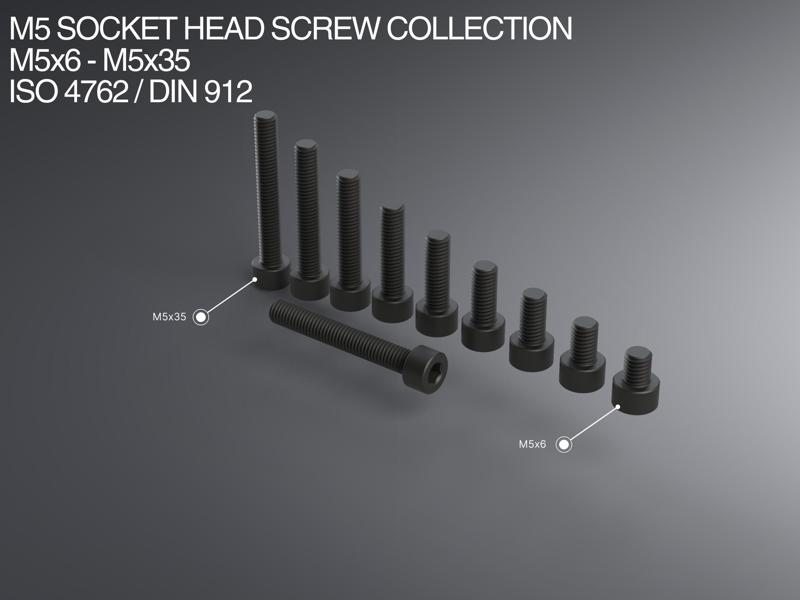 M5 Socket Head Screw Collection M5x6-M5x35 ISO 4762 / DIN 912