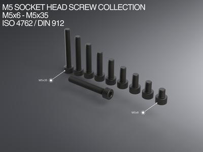 M5 Socket Head Screw Collection M5x6-M5x35 ISO 4762 / DIN 912