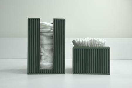 Set Organizer da Bagno a Coste Verticali – Porta Dischetti e Bastoncini Cotone