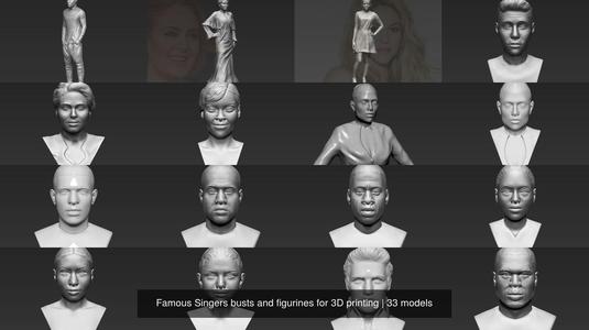 Famous Singers busts and figurines for 3D printing 3D Model Collection