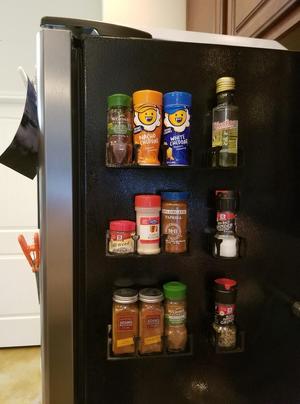 Magnetic refrigerator spice rack set - heavy duty uses neodymium magnets