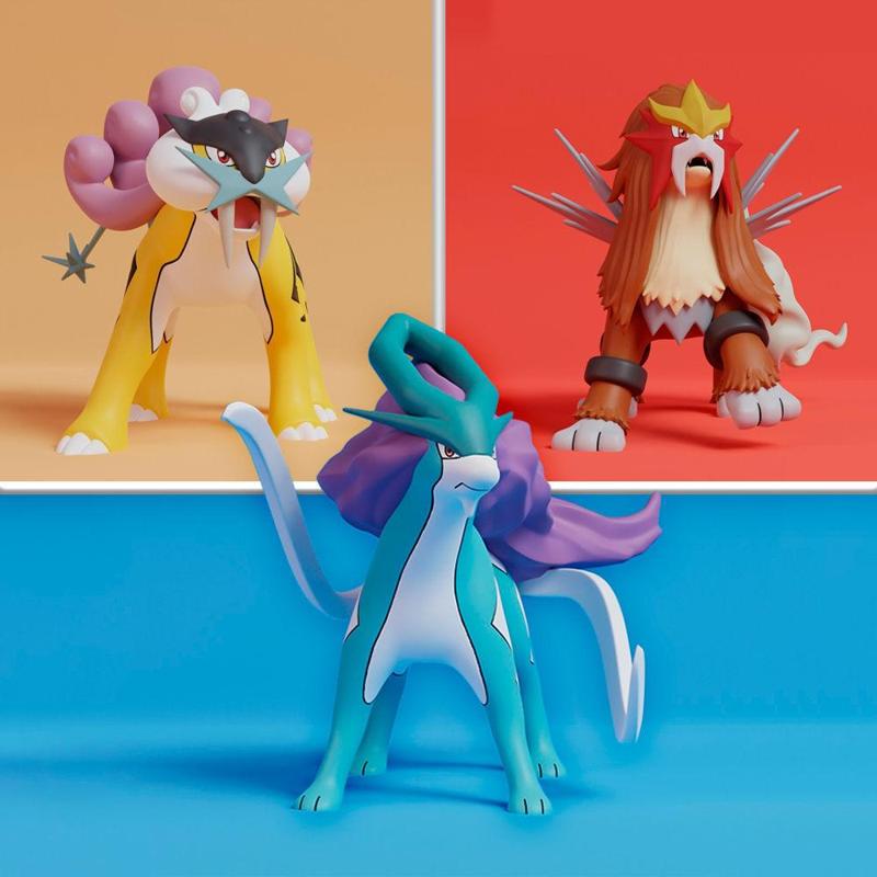 Pokemon - Entei Raikou and Suicune  with 2 poses