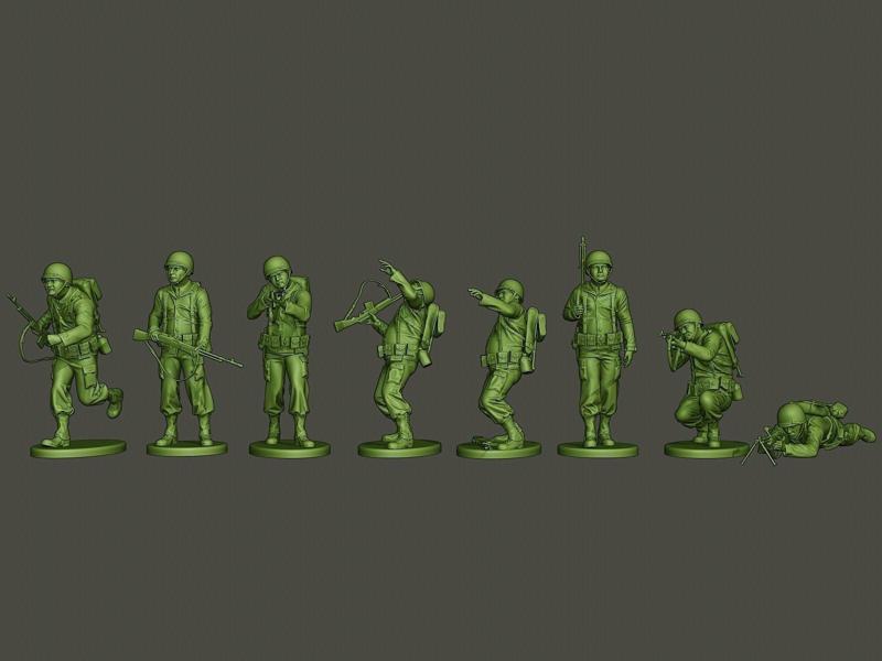 American soldier ww2 A3 Pack 3D Model Collection