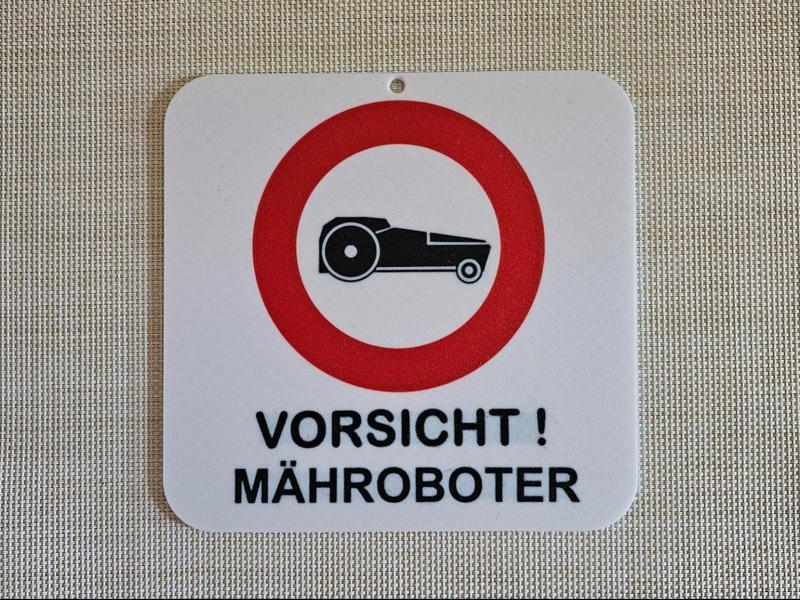 Caution! Robotic lawnmower