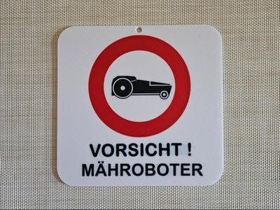 Caution! Robotic lawnmower