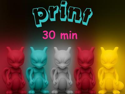 Little Mewtwo-print 30min- keychain Pokemon