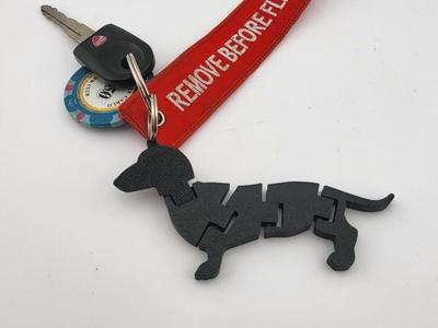 dachshund key ring flexi