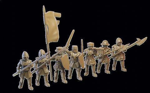Medieval infantry miniatures (modular, 32mm)