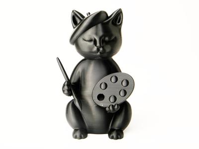 Artist Cat Figurine for Creatives & Cat Lovers